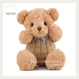 Cream Teddy Bear with Khaki Sweater and Shirt Collar 1.0 Metre / 100cm